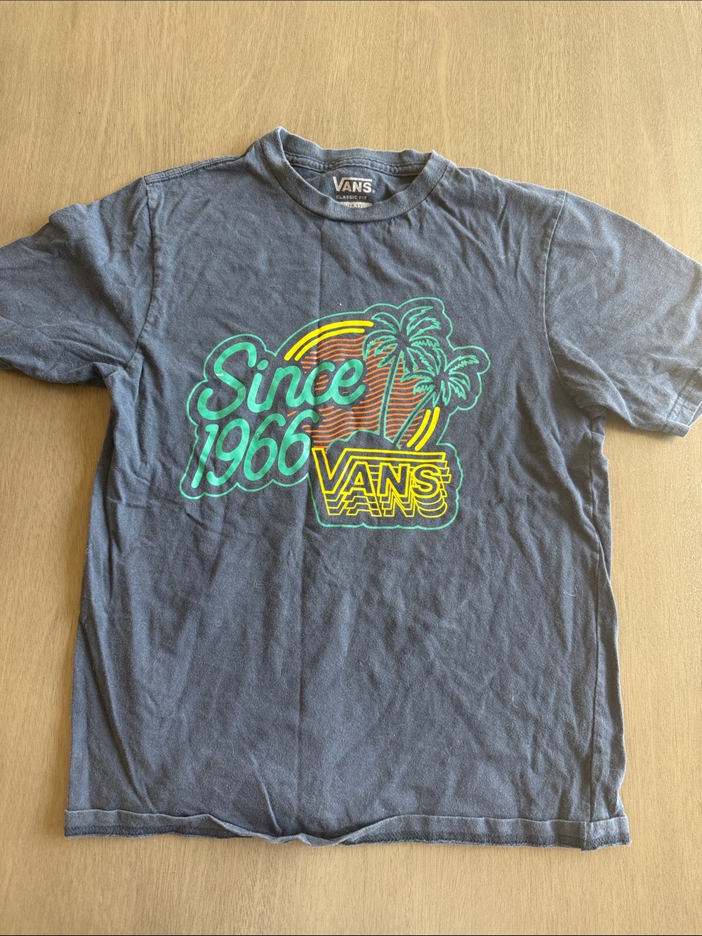 Vans Navy T‑Shirt with Teal, Yellow & Orange Graphic